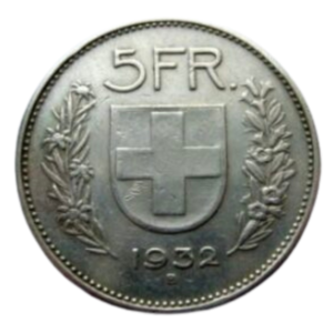 5 Francs Suisse 1931-1969 argent achat vente or argent pièces d'or pièces d'argent bijoux bagues chevalière boucles d'oreilles collier pendentif artisan bijoutier