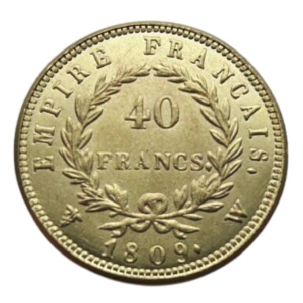 40 Francs Napoléon 1809-1813 Or pur achat vente or argent pièces d'or pièces d'argent bijoux bagues chevalière boucles d'oreilles collier pendentif artisan bijoutier